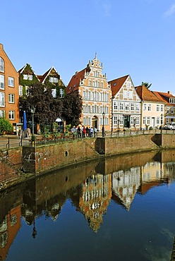 Half-timbered houses, Alter Hafen, Old Harbour, Stade, Lower Saxony, Germany, Europe