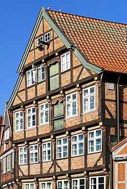 Half-timbered houses, Alter Hafen, Old Harbour, Stade, Lower Saxony, Germany, Europe