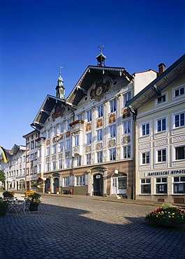 Market street, Bad Toelz, Upper Bavaria, Bavaria, Germany, Europe