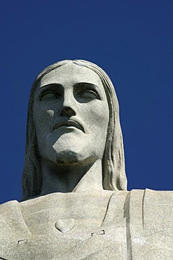 Christ the Redeemer, statue, head, detail, Corcovado, Brazil, South America