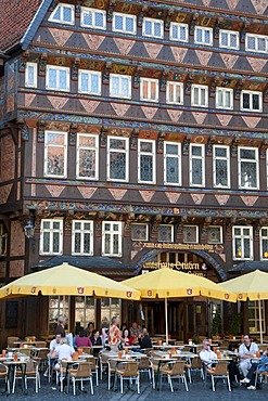 Half-timbered building, Knochenhaueramtshaus, Butchers' Guild Hall, market square, Hildesheim, Lower Saxony, Germany, Europe