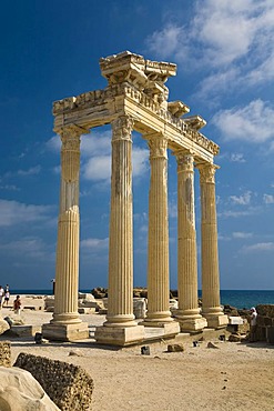 Ruins of the Apollon Temple in Side, Turkish Riviera, Turkey, Asia