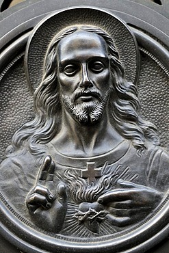 Jesus with blessing gesture at the La Recoleta cemetery, Buenos Aires, Argentina