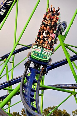 Roller coaster, Octoberfest, Munich, Bavaria, Germany, Europe