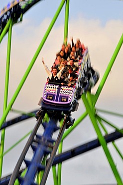 Roller coaster, Octoberfest, Munich, Bavaria, Germany, Europe