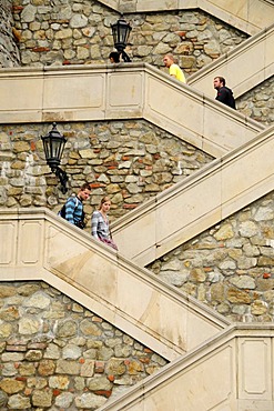 Steps leading to Bratislava Castle or Pressburg Castle, BratislavskË hrad, Bratislava, former Pressburg, Slovakia, Europe