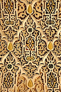 Ceiling decoration in the Bahia Palace, Marrakesh, Morocco, Africa