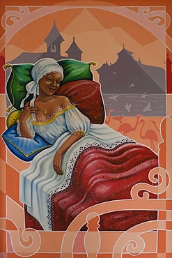 Painting of the famous slave courtesan Chica da Silva, Diamantina, Minas Gerais, Brazil, South America