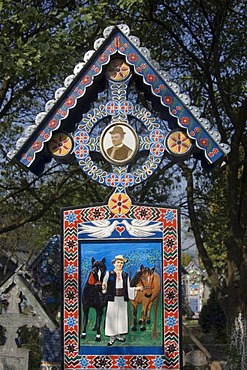 The Merry Cemetery of Sapanta, wooden cross, Maramures, Romania