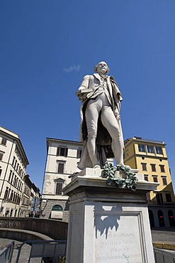 Carlo Goldonie statue, Piazza Goldoni, Florence, Firenze, Emilia Romagna, Italy, Europe