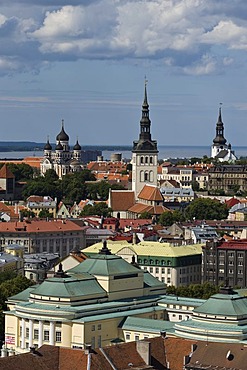 Cityscape, Alexander Nevski Cathedal, Niguliste Church and cathedral, Tallinn, Estonia, Baltic States