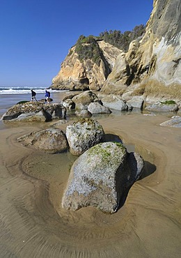 Beach, rocks, Hug Point State Park, Oregon, USA, North America