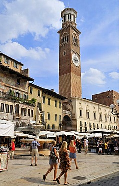 Piazza delle erbe, Verona, Veneto, Italy, Europe