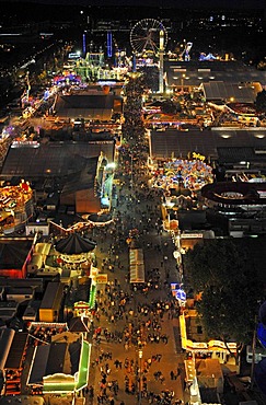 Night shot of Cannstatter Volksfest, Stuttgart, Baden-Wuerttemberg, Germany, Europe