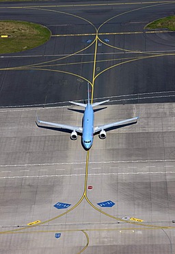 TUIfly Boeing 737-500 on the apron, Muenster-Osnabrueck Airport, North Rhine-Westphalia, Germany, Europe