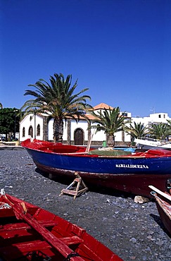 Fishing boats in La Lajita, Fuerteventura, Canary Islands, Spain, Europe