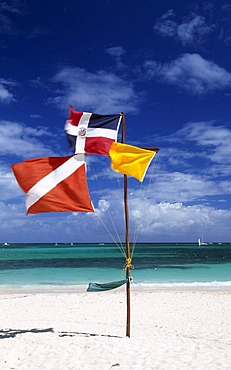 Flags in Punta Cana, Dominican Republic, Caribbean