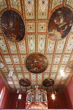 Interior view of the provost church of St Peter in Petersburg near Fulda, Rhoen, Hesse, Germany, Europe