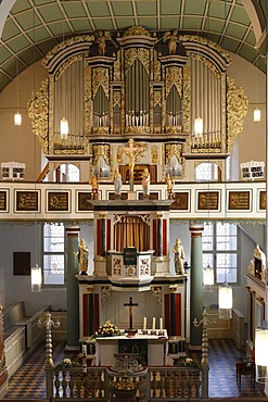 Interior of the Reformed Church in Dermbach, Rhoen, Thuringia, Germany, Europe