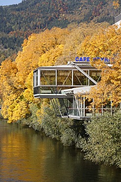 Styria Cafe on the River Mur, Leoben, Styria, Austria, Europe