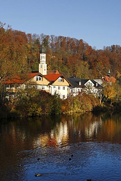 Wolfratshausen and the St Andreas parish church, Loisach, Upper Bavaria, Germany, Europe