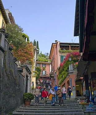 Tourists shopping in Bellagio, Italy, Europe