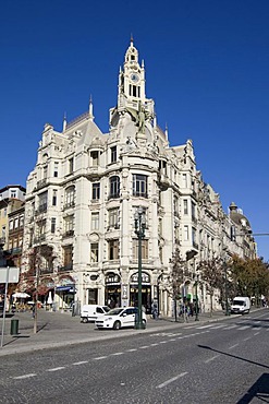 Historic bank building in Parca da Liberdade, Porto, UNESCO World Heritage Site, Portugal, Europe