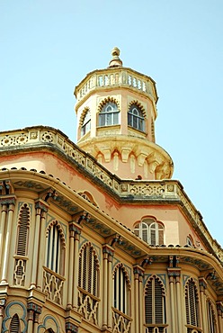 Can Corbella House from approx. 1900, facade contains both Art Nouveau and Neo-Moorish elements, historic city centre, Ciutat Antiga, Palma de Mallorca, Majorca, Balearic Islands, Spain, Europe