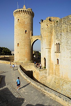 Castell de Bellver, a round castle from the 13th century, used today as a local history museum, Palma de Mallorca, Majorca, Balearic Islands, Spain, Europe