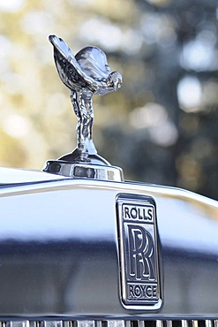 Emily, Rolls Royce bonnet ornament, Gstaad, Western Alps, Bernese Oberland, Switzerland, Europe