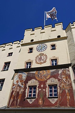 City gate of Wasserburg am Inn, Chiemgau, Bavaria, Germany, Europe