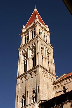 Steeple of the Cathedral of St. Lawrence, Sveti Lovro, Trogir, Croatia, Europe