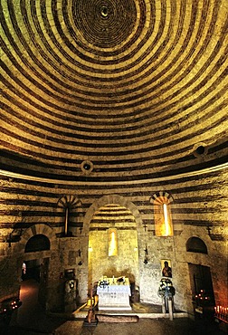 Domed roof of Capella di San Galgano, Chapel of Montesiepi near Chiusdino, Province of Siena, Tuscany, Italy, Europe