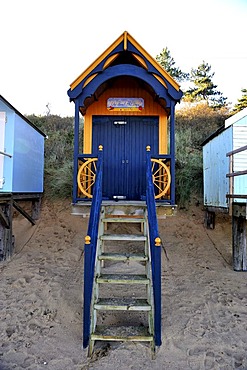 Beach hut at Wells-Next-the-Sea, North Norfolk coast, England, United Kingdom, Europe