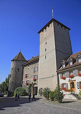 Murten Castle in the canton of Fribourg, Switzerland, Europe