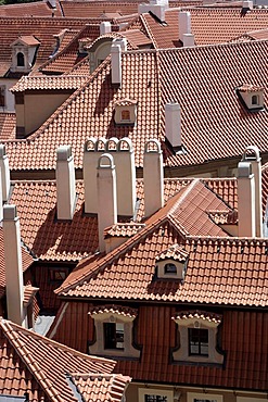 View from the Mala Strana onto the roofs of Prague, Czech Republic, Europe