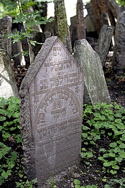 Gravestones in the old Jewish cemetery in the Josefstadt, or Josefov quarter of Prague, Czech Republic, Europe