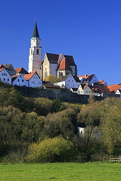 View of the core city of Nabburg in the Upper Palatinate, Bavaria, Germany, Europe