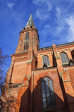 Historic Gothic basilica, Lueneburg St. Nikolaikirche Church in the historic centre, hanseatic city of Lueneburg, Lower Saxony, Germany, Europe