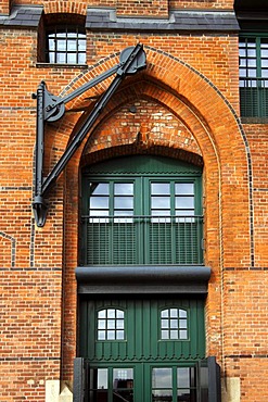 International Maritime Museum of Hamburg, details of an exterior wall, Kaispeicher B, Speicherstadt, old warehouse district, port of Hamburg, Germany, Europe