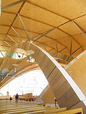 Interior view, San Pio da Pietrelcina or Padre Pio Pilgrimage Church, architect Renzo Piano, in San Giovanni Rotondo, Foggia, Apulia, Italy, Europe