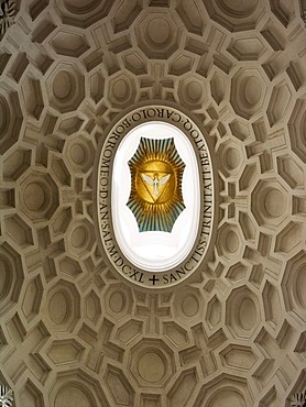 Dome, San Carlo alle Quattro Fontane church, baroque architecture by Francesco Borromini, Rome, Italy, Europe