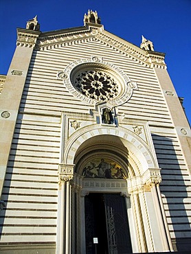 Famedio memorial chapel by architect Carlo Maciachini, Monumental Cemetery, Milan, Lombardy, Italy, Europe