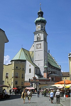 St. Nikolaus parish church in the historic centre of Hall, Tyrol, Austria