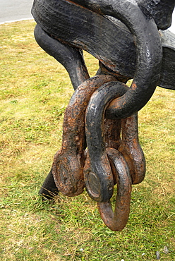 Anchor and chain, Lands End, Cornwall, England, United Kingdom