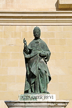 Statue of Pope Alexander VI, St. Mary's Basilica, La Seu Cathedral, Xativa (Jativa), Valencia, Spain, Europe