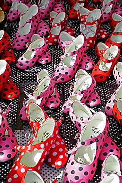 Flamenco shoes for sale at the weekly market, Altea, Alicante, Costa Blanca, Spain