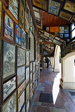 Holy Chapel gallery with votive pictures Kapellplatz Altoetting Upper Bavaria Germany