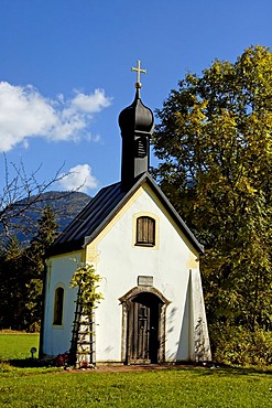 Small village Rauchenberg at the Isar near Lenggries Isar valley Upper Bavaria Germany