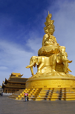 Statue of Samantabhadra, Mount Emei near Chengdu, China, Asia